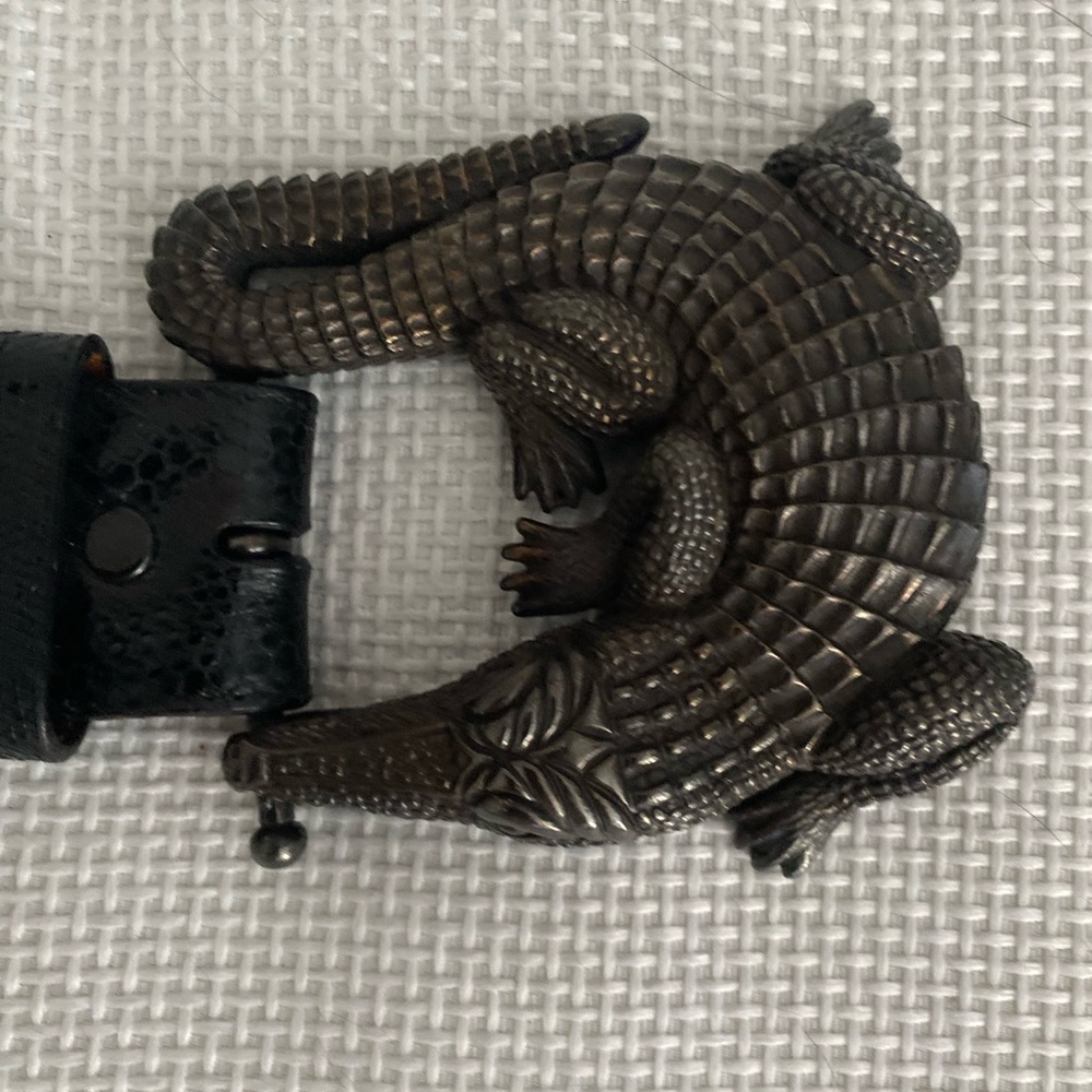 Barry Kieselstein Cord Large Sterling Silver Alligator  Buckle & Belt - Picture 4 of 8
